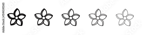 plumeria icon black and white vector sign