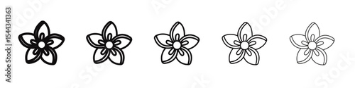 plumeria icon black and white vector sign