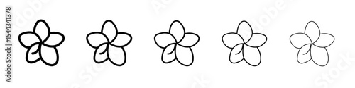 plumeria icon black and white vector sign