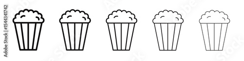 Popcorn icon black and white vector sign