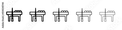 Pool table icon black and white vector sign
