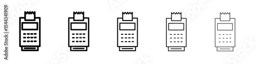pos terminal icon black and white vector sign