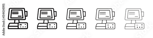 pos terminal icon black and white vector sign