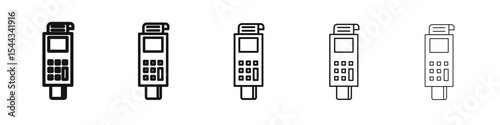 pos terminal icon black and white vector sign