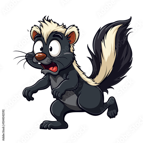 Hand drawn cartoon skunk vector illustration