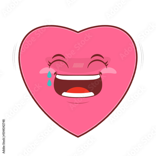 heart laughing face cartoon cute