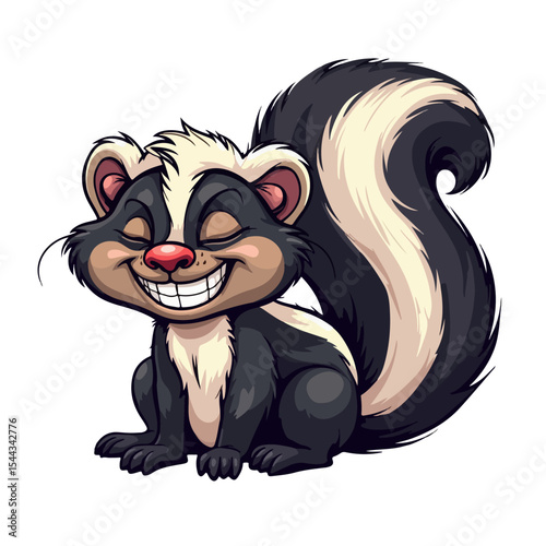 Hand drawn cartoon skunk vector illustration