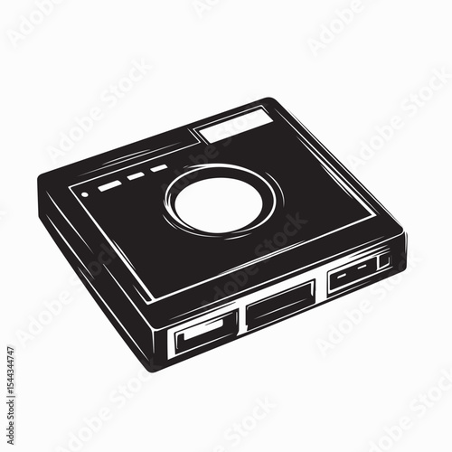 Floppy disk drive storage computer accessory image vector isolated on white background.