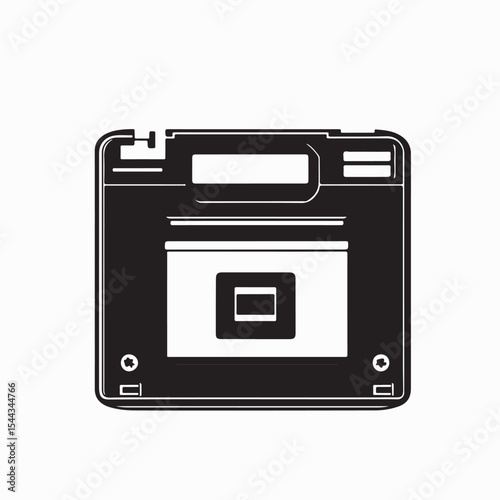 Floppy disk drive storage computer accessory image vector isolated on white background.