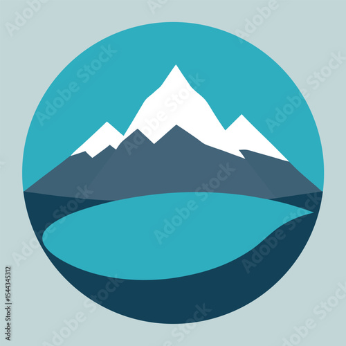 Simple minimalist mountain peak logo design silhouette, hills icon illustration, mountain vector silhouette Clipart design, Minimalist Mountain Landscape Vectors Illustration