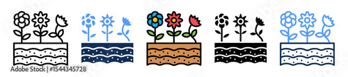 Flowers multiple icon