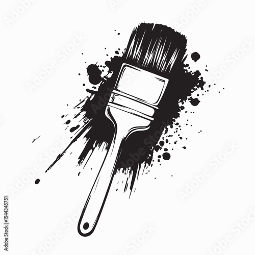 Creative Paint Brush Making Stunning Artistic Stroke in Vibrant Colors Vector Design