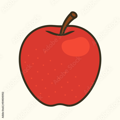 Apple icon for an infographic, clean and simple vector, isometric view, subtle drop shadow, on a white background.