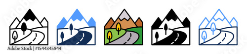 Road multiple icon