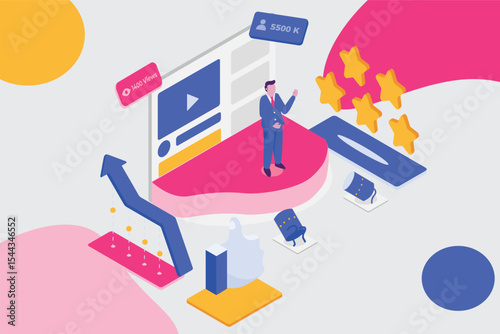 Social Media Ambassador Illustration – Brand Influencer and Digital Promotion