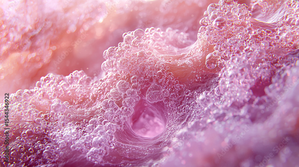 Fototapeta premium Soft Pink Bubbles Floating in a Dreamy Abstract Background