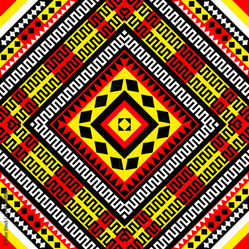 Colorful geometric seamless pattern with ethnic and vintage style for textile and wallpaper design