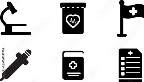 Modern Rounded Filled Medical Icon Set