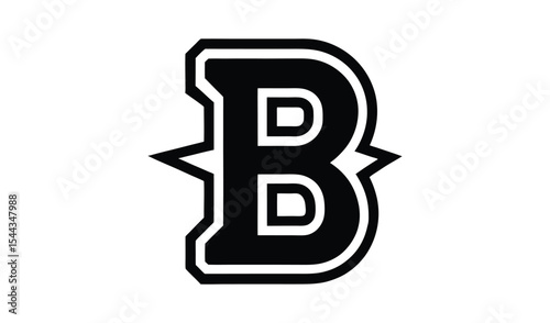 Bold black letter b logo design graphic