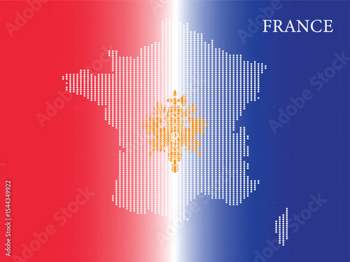 France Map Dots Vector Design
