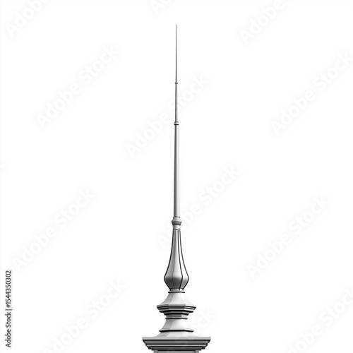 Modern rooftop lightning rod isolated on white background  
