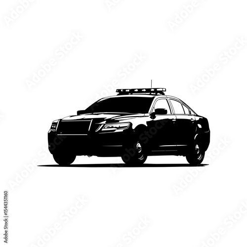 Police Car Silhouette Vector