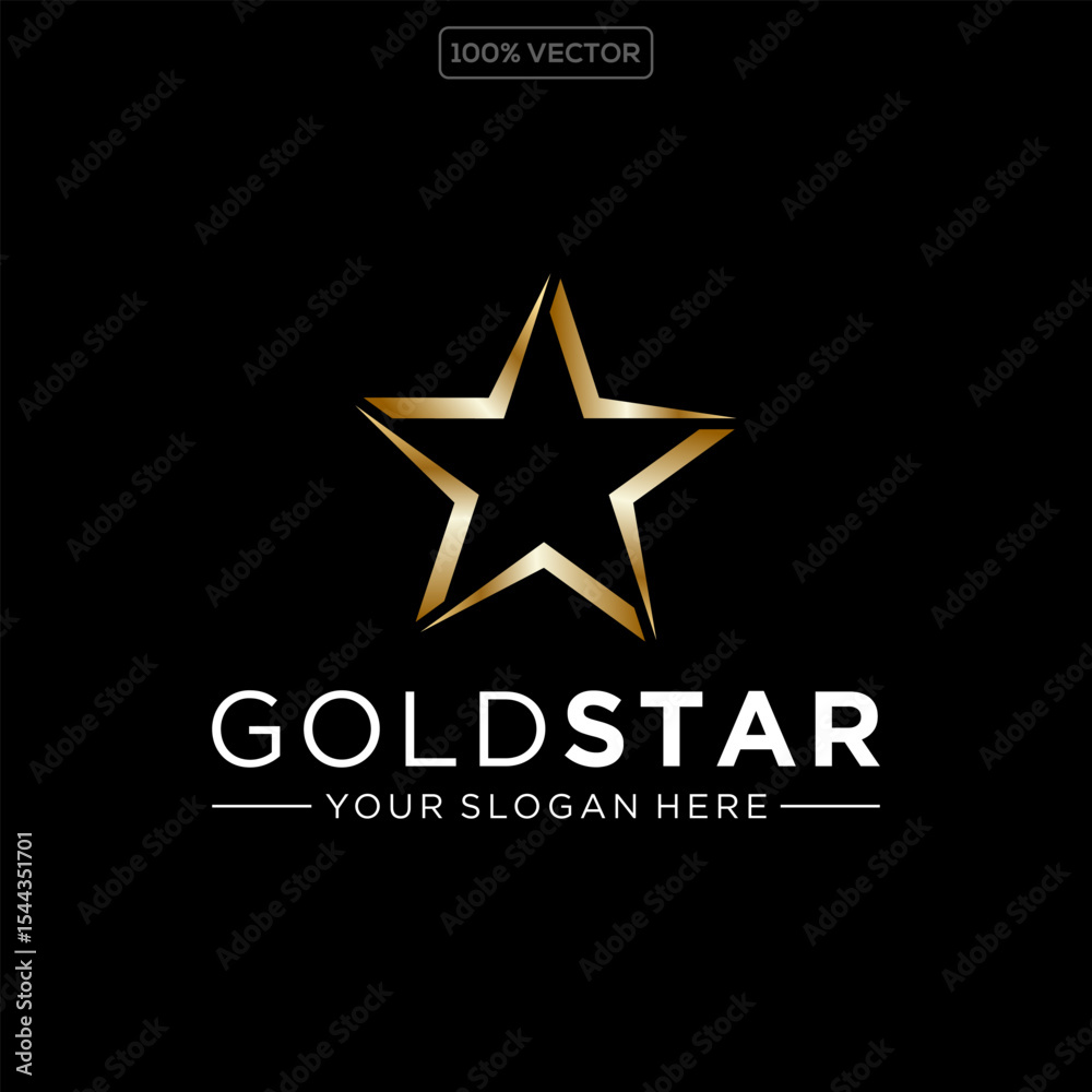Obraz premium Gold star logo, star logo template vector