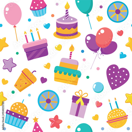 Birthday icons seamless