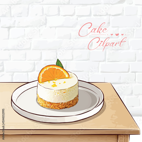 Hand drawn dessert Sweet cakes composition