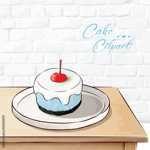 Hand drawn dessert Sweet cakes composition