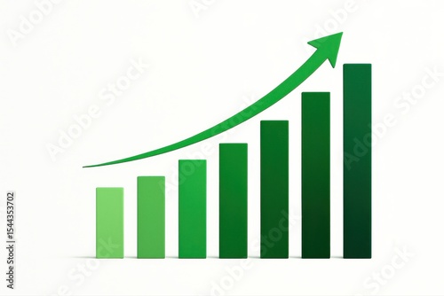 Free Download Green bar chart with upward arrow representing business growth on white background - GFXLoad