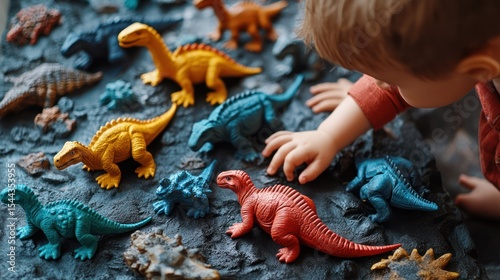 Toy Dinosaurs Child Playing