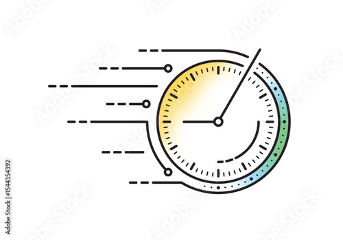 round and colorful speedometer. colorful and thin speedometer concept. speedometer interface for business, education world