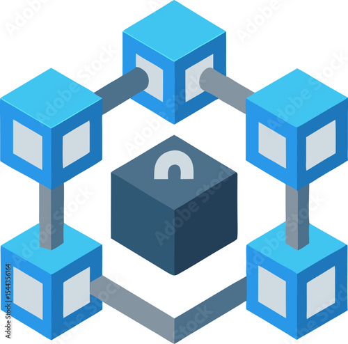 Blockchain Technology Decentralized Network Vector Icon