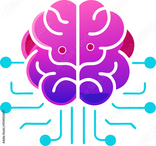 Artificial Intelligence Brain Technology Vector Icon