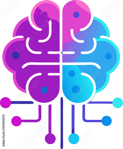 Artificial Intelligence Brain Technology Vector Icon
