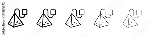 Tea bag icon black and white vector sign