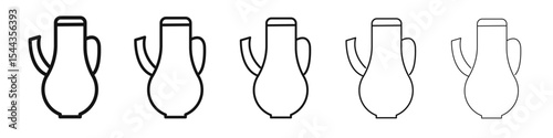Teapot icon black and white vector sign