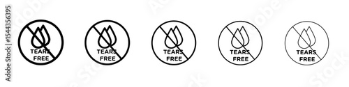 Tears free icon black and white vector sign