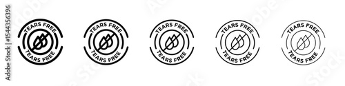 Tears free icon black and white vector sign