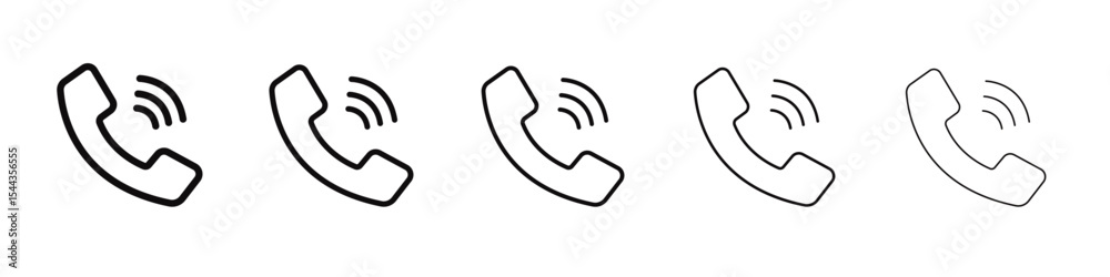Obraz premium Telephone phone call icon black and white vector sign