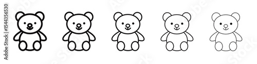 Teddy bear icon black and white vector sign