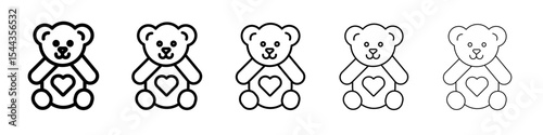 Teddy bear icon black and white vector sign