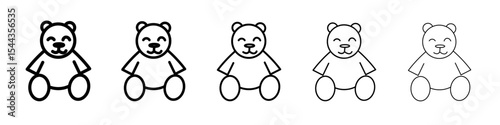Teddy bear icon black and white vector sign