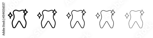 Teeth cleaning icon black and white vector sign