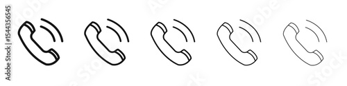 Telephone icon black and white vector sign