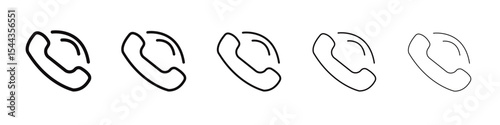 Telephone icon black and white vector sign