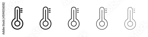 Temperature icon black and white vector sign