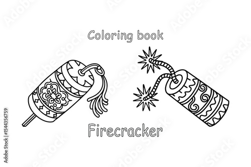 Firecracker Coloring Page – Festive Explosion Celebration Printable for Kids