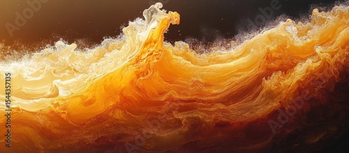 Golden Liquid Wave Abstract Art
